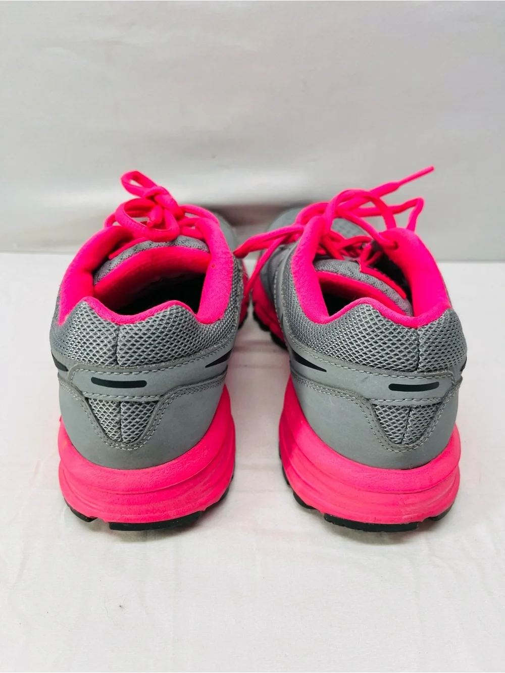 Nike Women's Gray and Hot Pink Athletic Running Sneakers